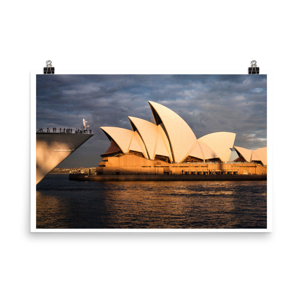 Wall art color photography print poster of Sydney Opera House at Sunset