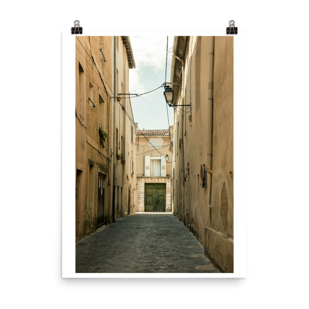 Wall art color photography print poster of a street in La Celle, France.