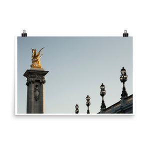 Wall art color photography print poster of Pont Alexandre III in Paris france