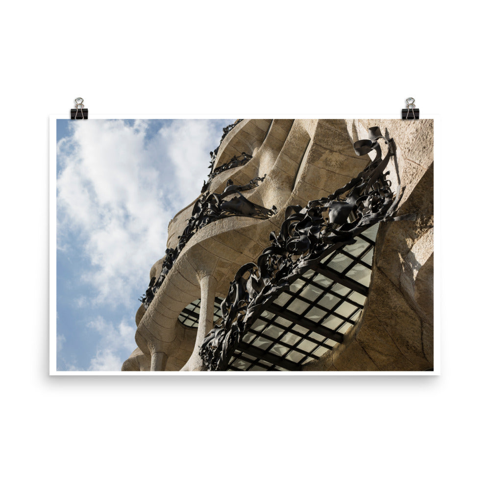 Art print poster of Art print poster of La Pedrera building in Barcelona, Gaudi