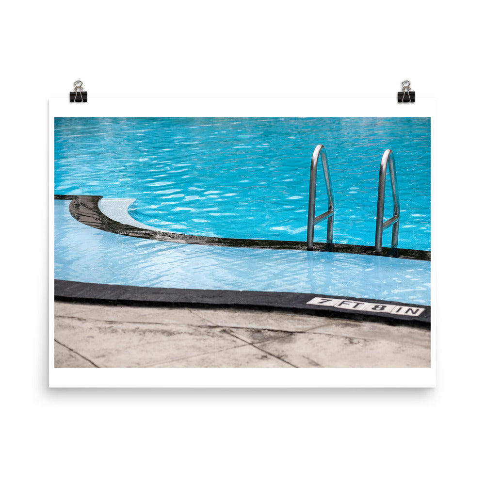 Wall art color photography print poster of a vintage swimming pool in Miami Florida