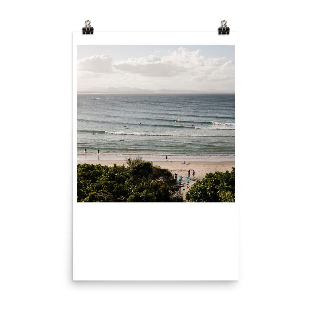 Wall art color photography print poster of a beach in Byron Bay The Pass Australia