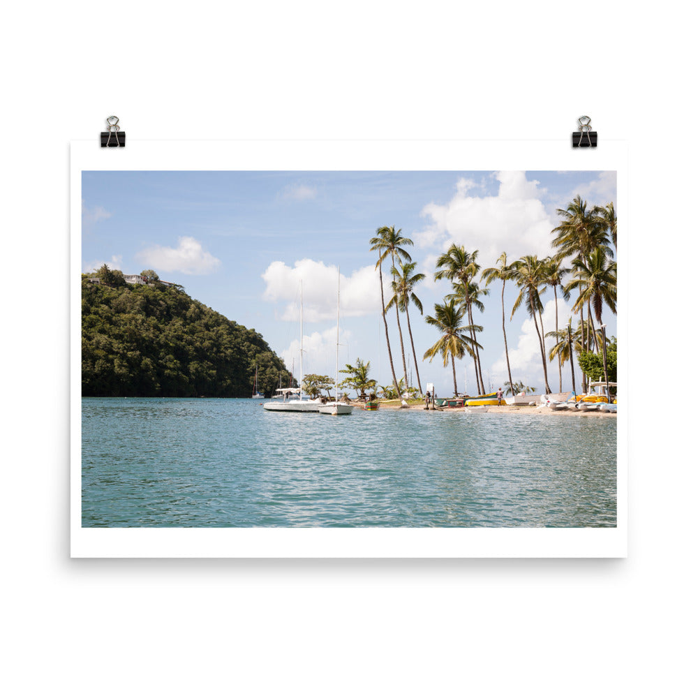 Wall art color photography print poster of a beach in St Lucia