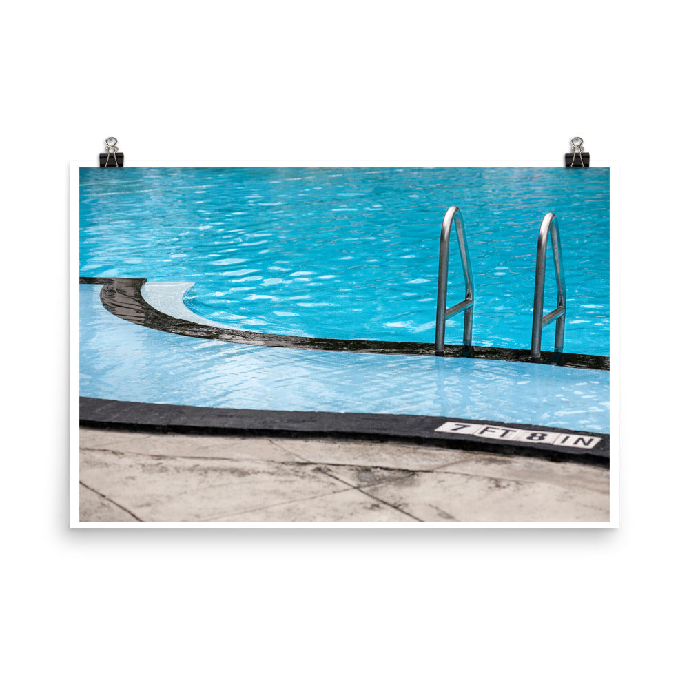 Wall art color photography print poster of a vintage swimming pool in Miami Florida