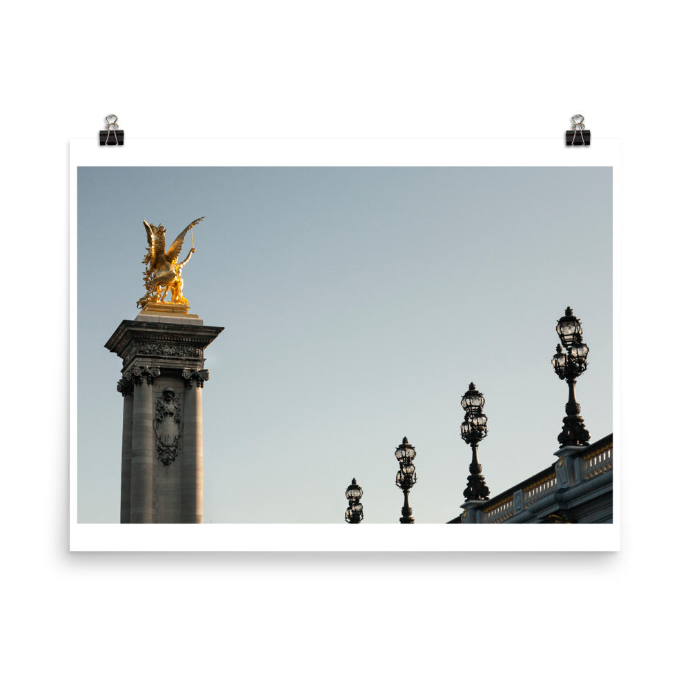 Wall art color photography print poster of Pont Alexandre III in Paris france